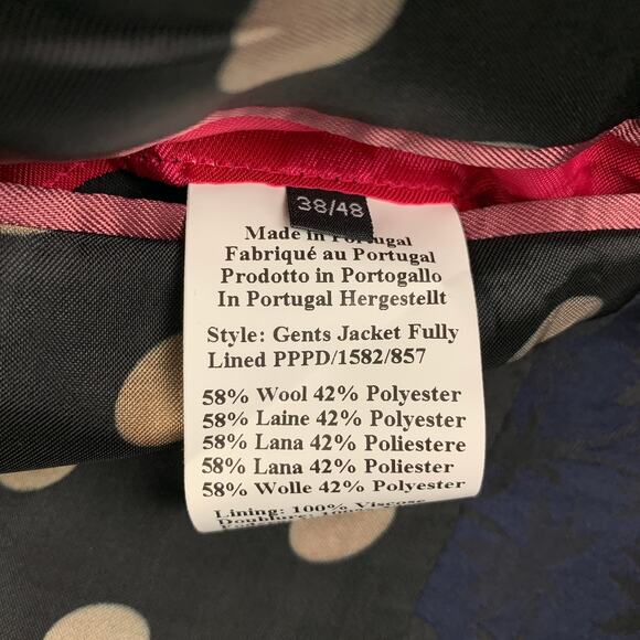 PS by PAUL SMITH Size 38 Black Navy Wool Polyester Sport Coat - Picture 4 of 5